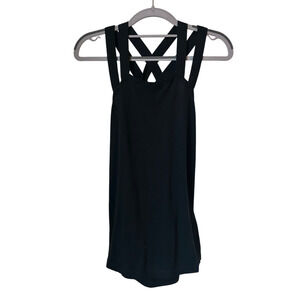 Fabletics Strappy Black Tank Top - Small
